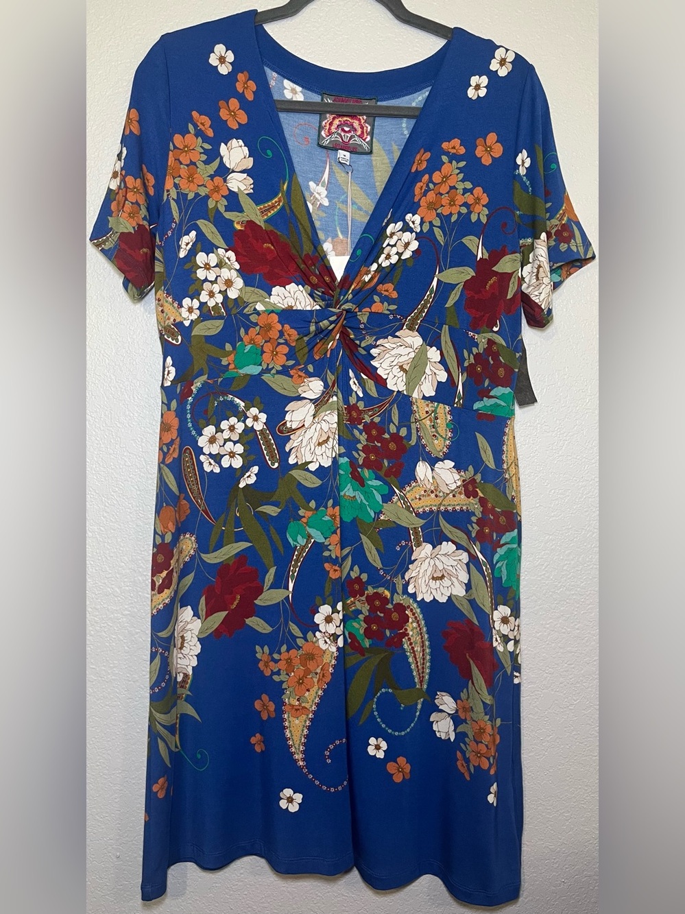 Johnny Was Tee Bee Twist Front Swing Dress Size Medium NEW Floral Soft Midi - Picture 2 of 14